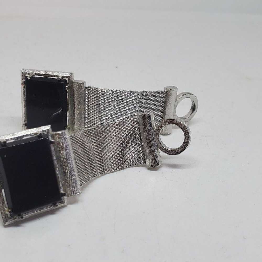 vintage mens silvertone cuff links - image 2