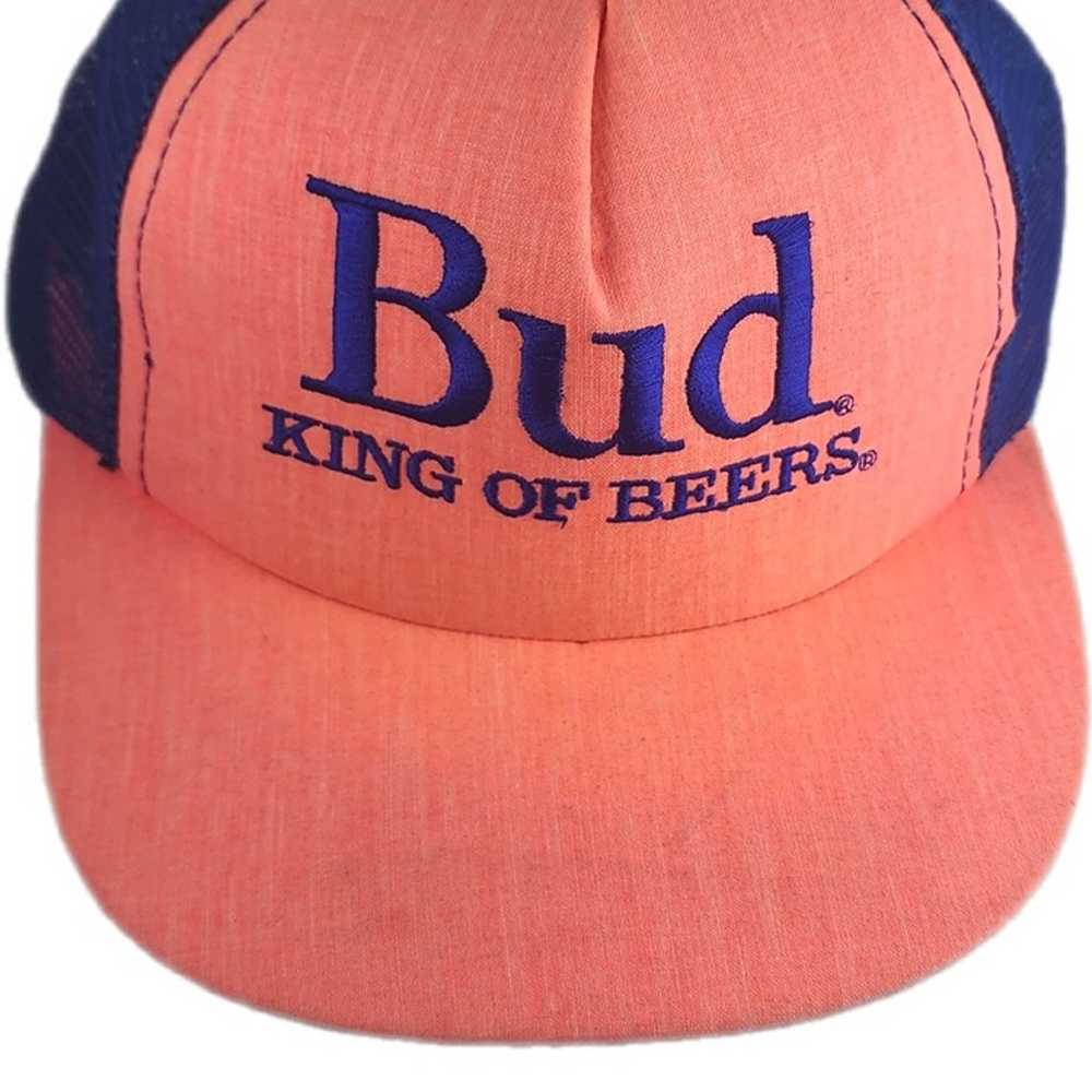 Vintage Budweiser Trucker Hat Vtg Snapback 90s An… - image 3