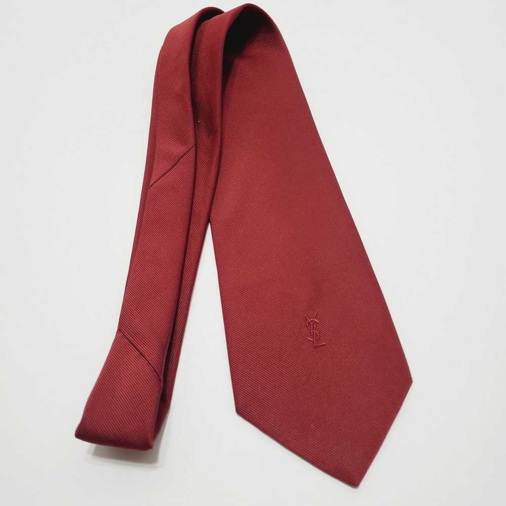 Yves Saint Laurent Necktie 
Solid Red Repp Neck T… - image 2