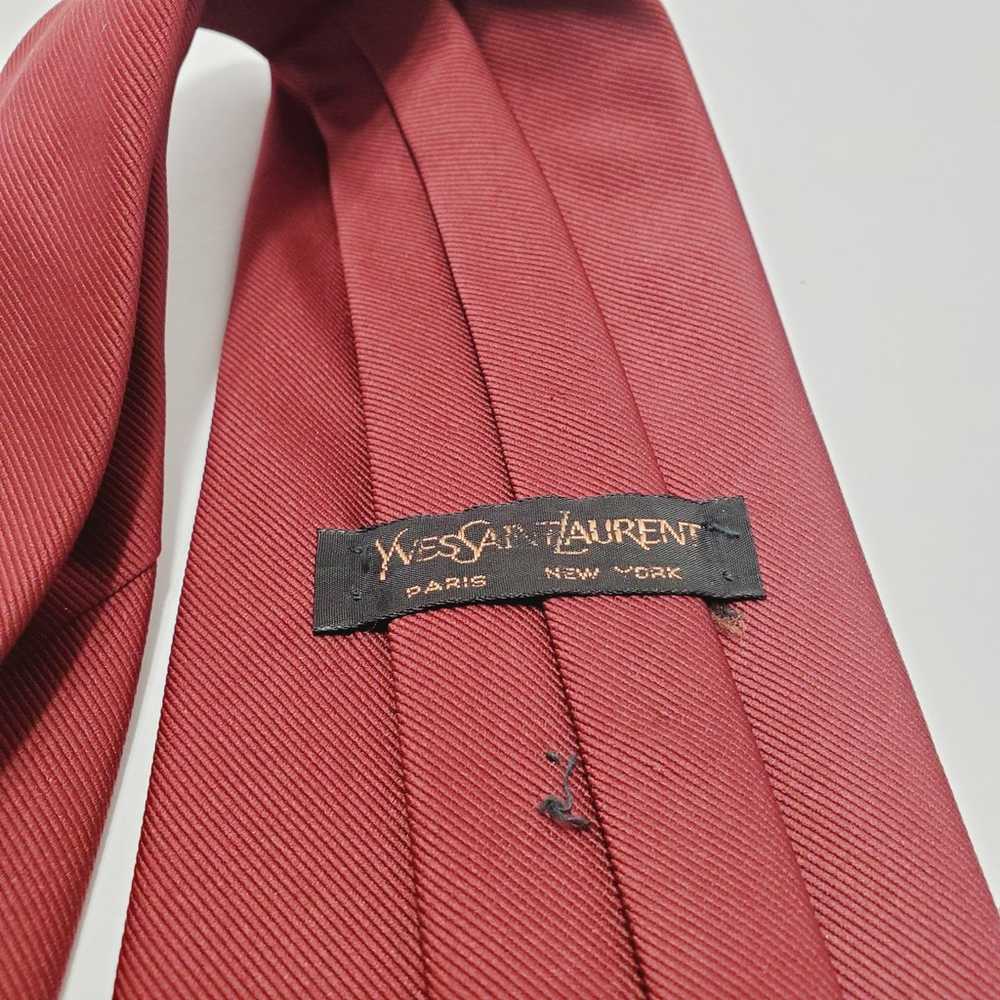 Yves Saint Laurent Necktie 
Solid Red Repp Neck T… - image 3