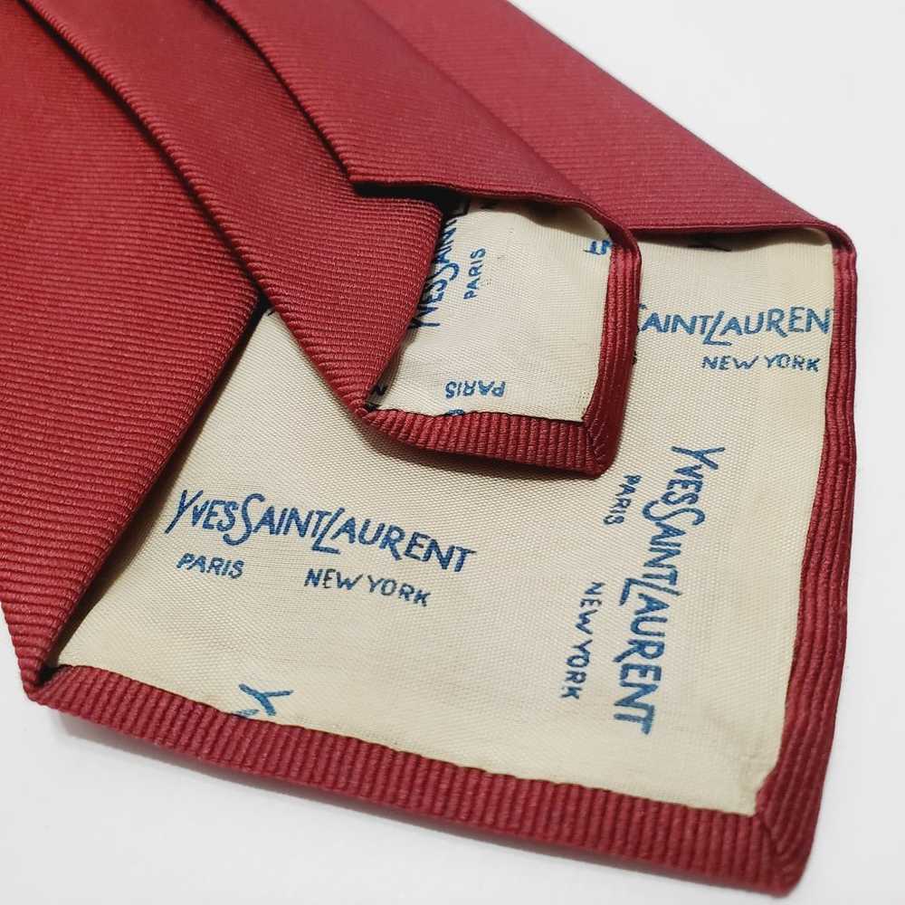 Yves Saint Laurent Necktie 
Solid Red Repp Neck T… - image 4