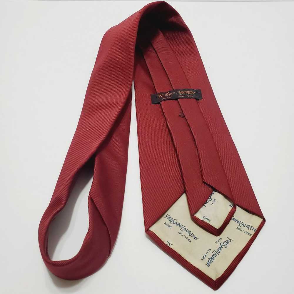 Yves Saint Laurent Necktie 
Solid Red Repp Neck T… - image 5