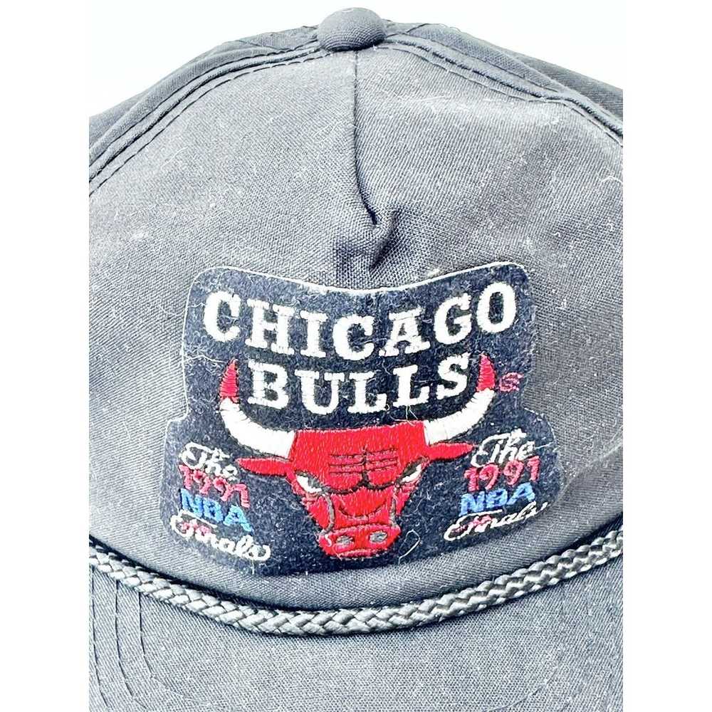 Chicago Bulls 1991 NBA Finals Hat Black Bull Head… - image 2