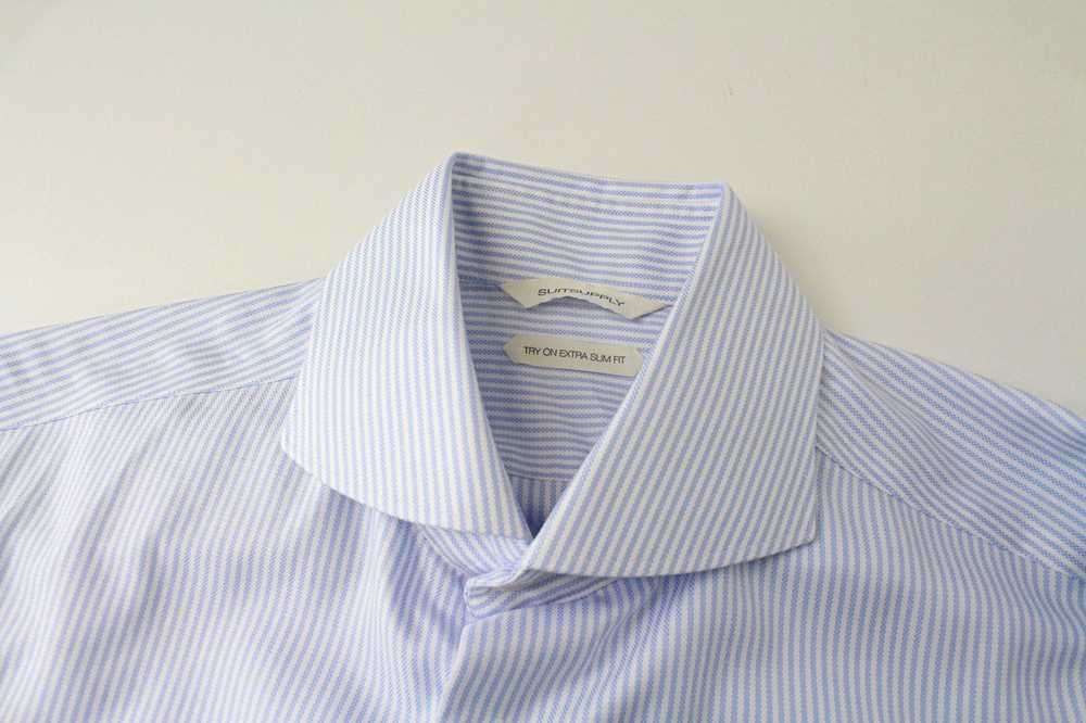 Suitsupply 39/15 1/2 Extra Slim Blue Striped Cott… - image 3