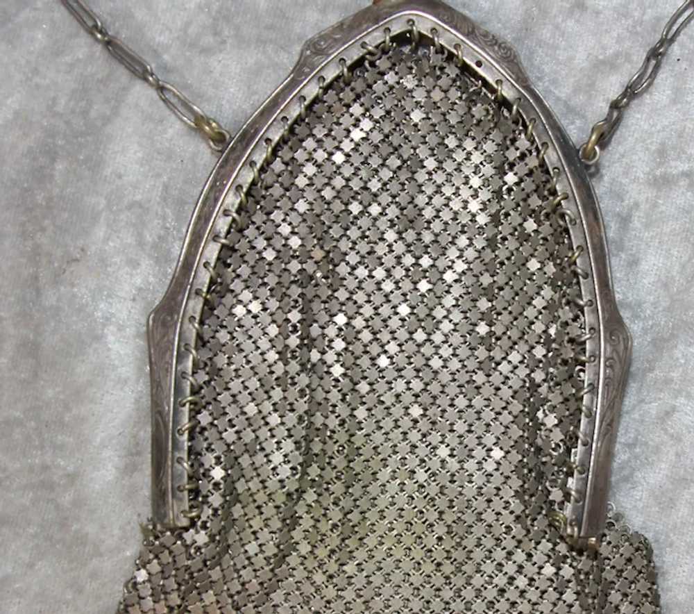 Antique Edwardian Silver Mesh Purse Whiting Davis! - image 4