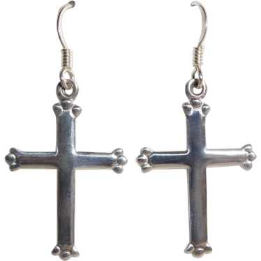 Sterling Silver Cross Earrings - image 1