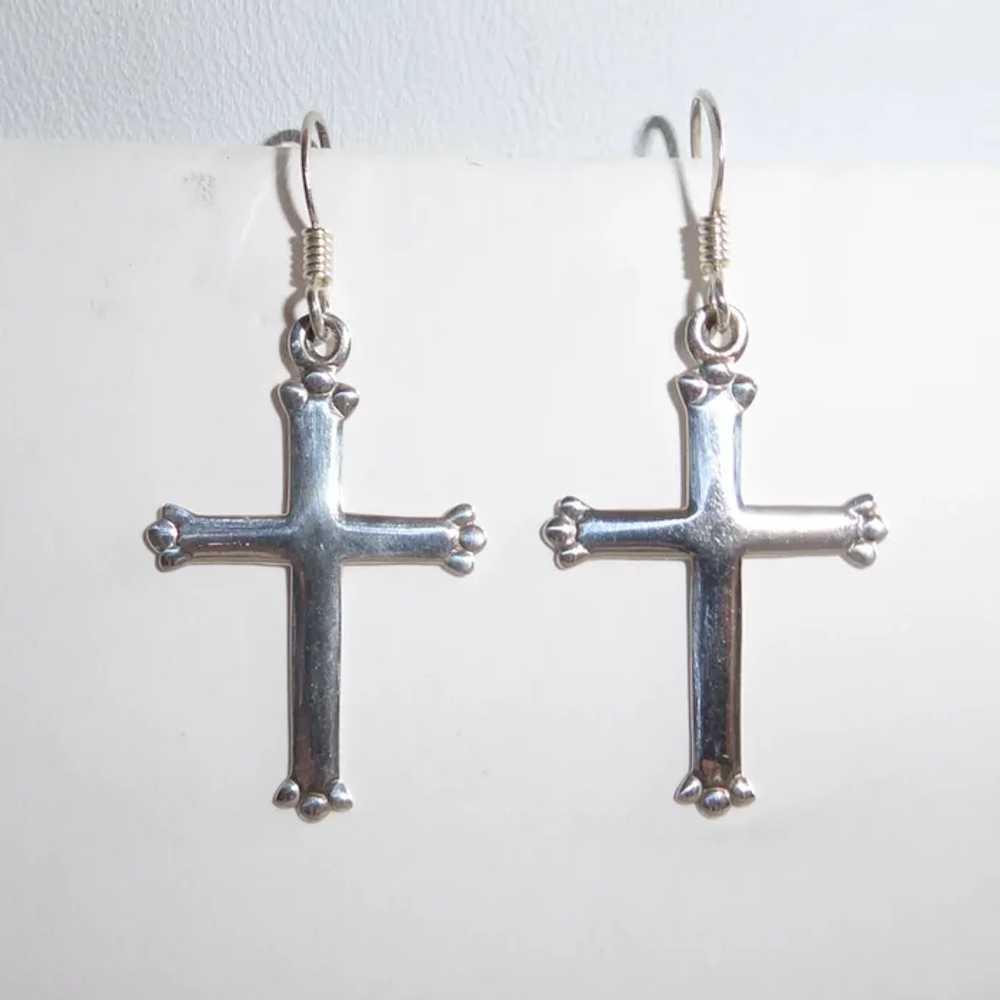 Sterling Silver Cross Earrings - image 5