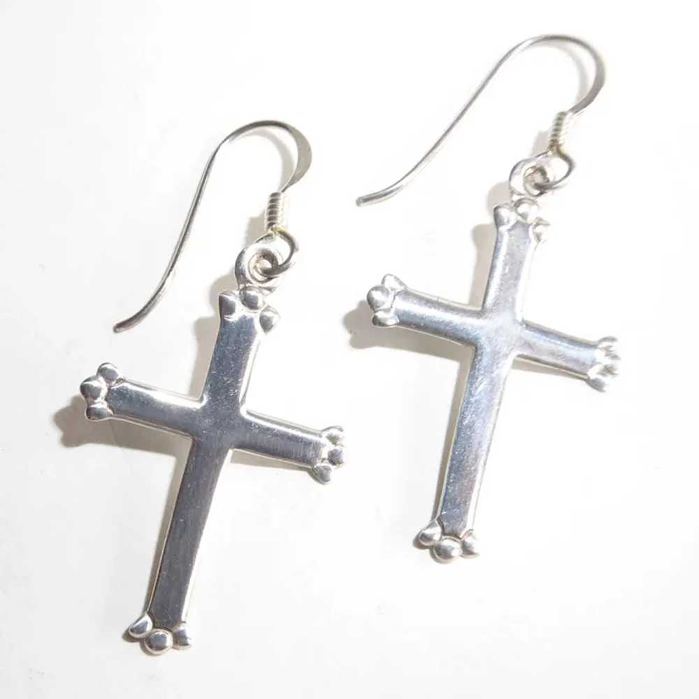 Sterling Silver Cross Earrings - image 6