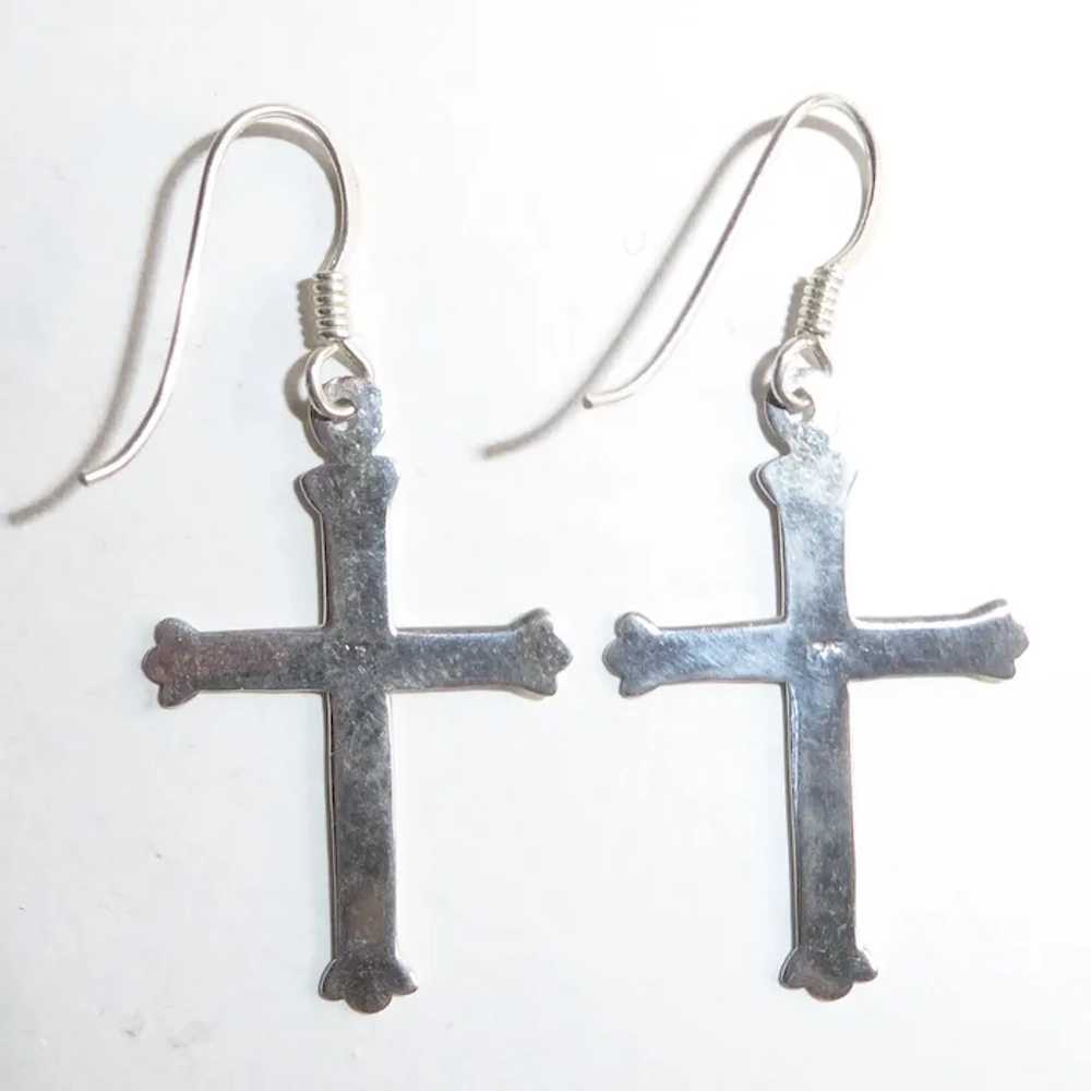 Sterling Silver Cross Earrings - image 7