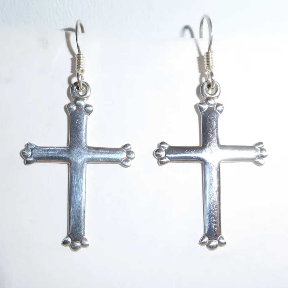 Sterling Silver Cross Earrings - image 8