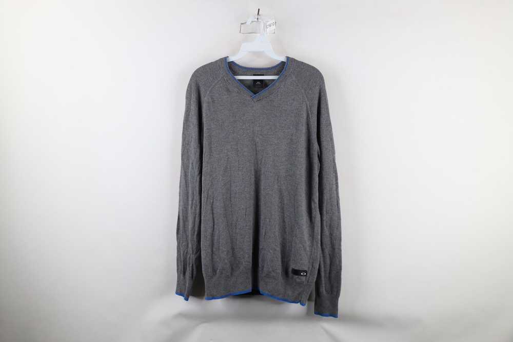 Oakley × Vintage Vintage Oakley Tailored Fit O Logo Knit V-Neck Sweater Gray