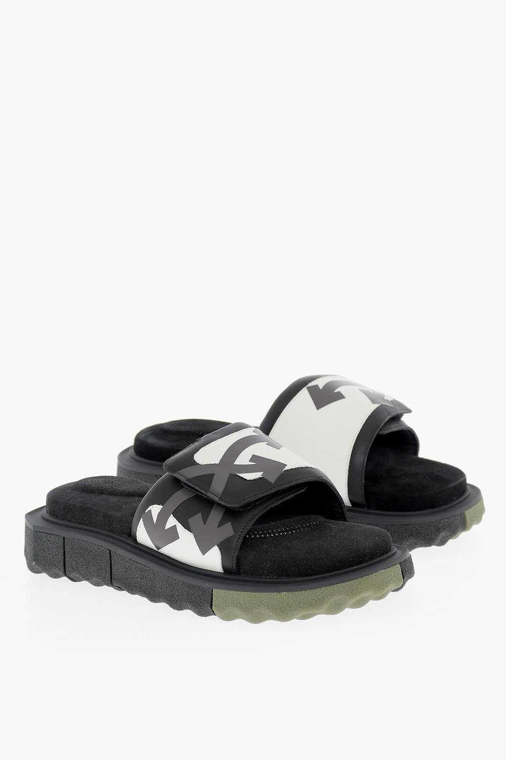 Off-White og1mm0824 Leather Slides in Black White - image 2