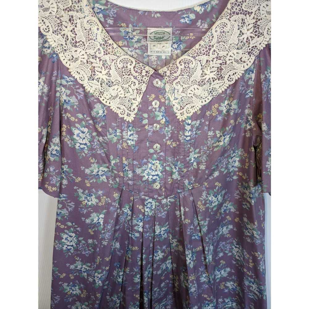 Laura Ashley Laura Ashley Midi Dress Purple Flora… - image 3