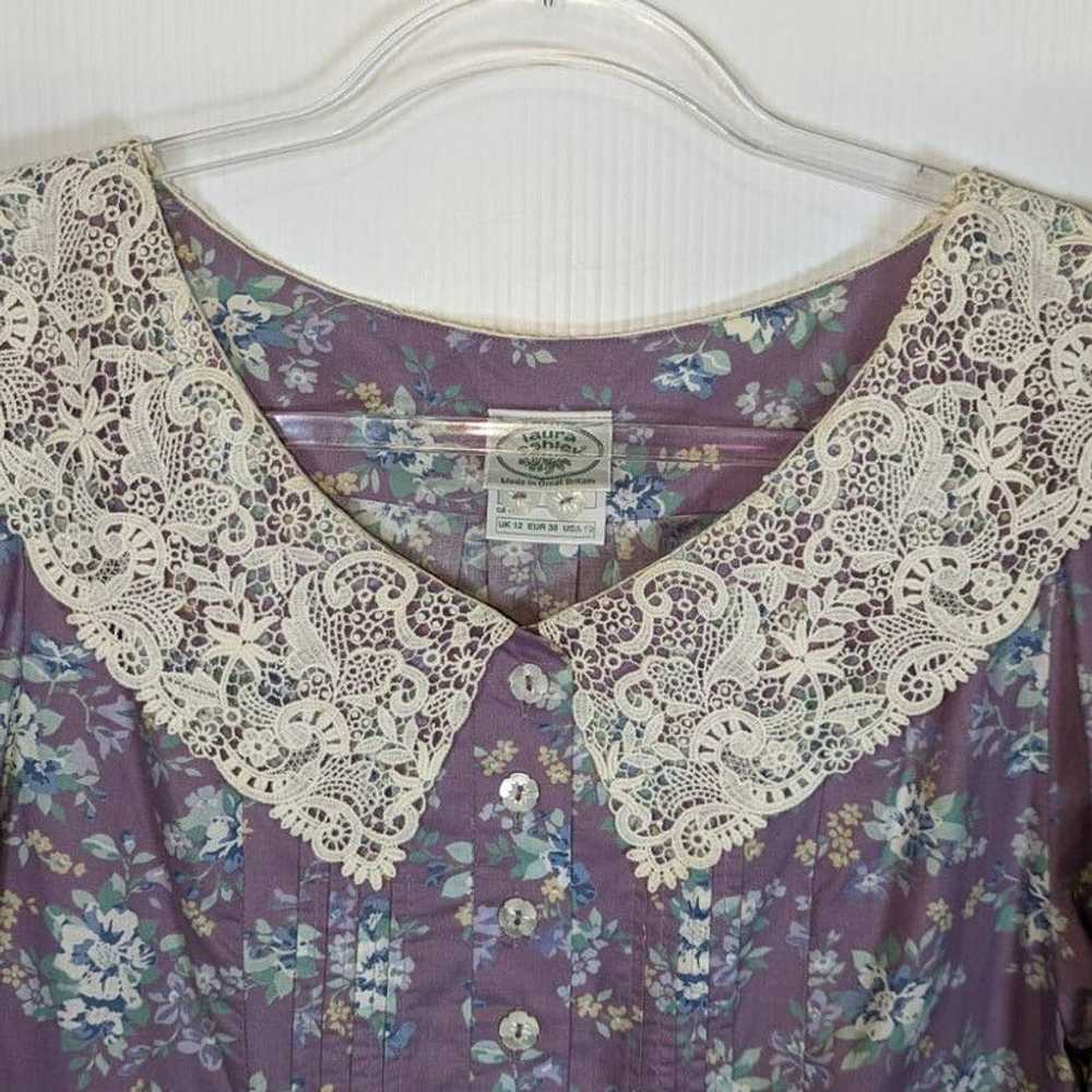 Laura Ashley Laura Ashley Midi Dress Purple Flora… - image 4