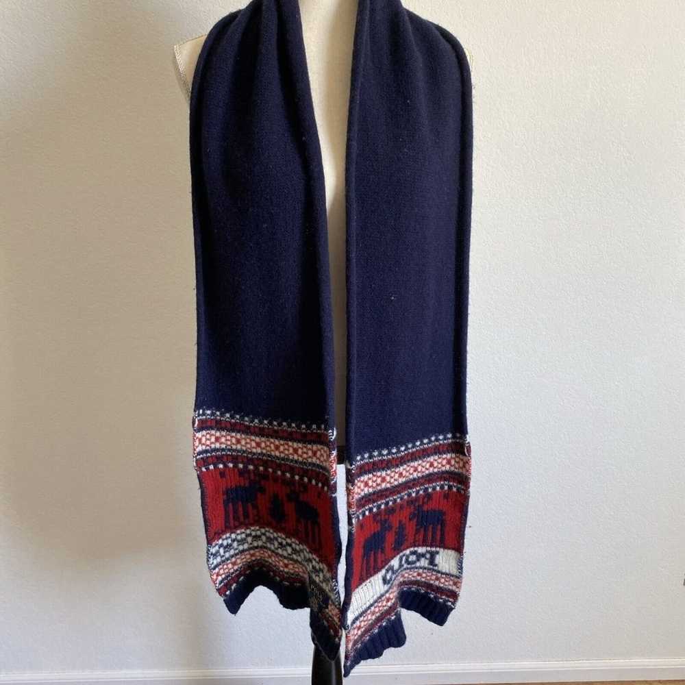 Vintage Polo Ralph Lauren Wool Scarf Navy Fair Is… - image 2