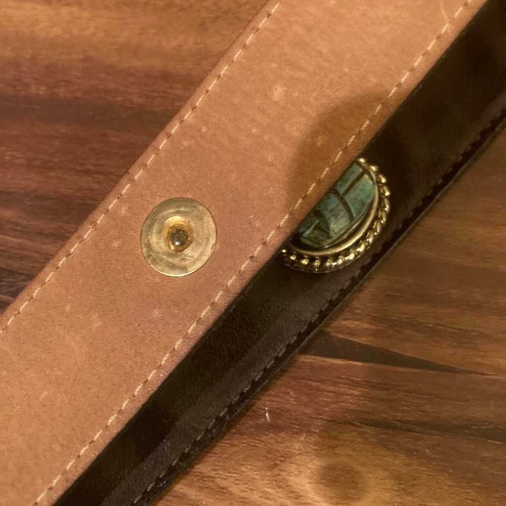 Faux (?) leather and turquoise belt - image 12