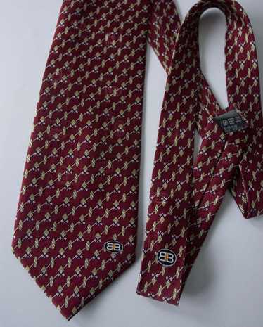 Balenciaga × Vintage Balenciaga Tie Dark Red/ Bro… - image 1