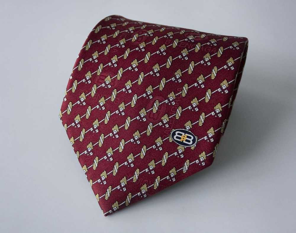 Balenciaga × Vintage Balenciaga Tie Dark Red/ Bro… - image 3