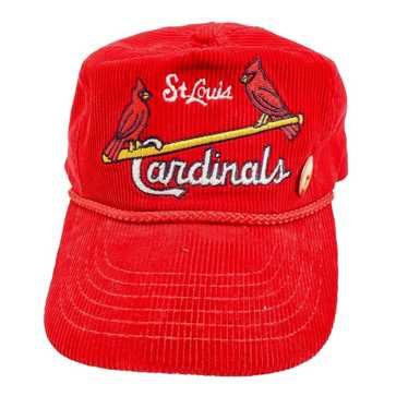 ST Louis CARDINALS Red Corduroy Snapback Hat Vint… - image 1