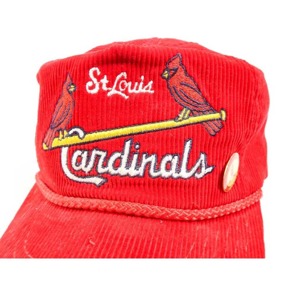 ST Louis CARDINALS Red Corduroy Snapback Hat Vint… - image 4