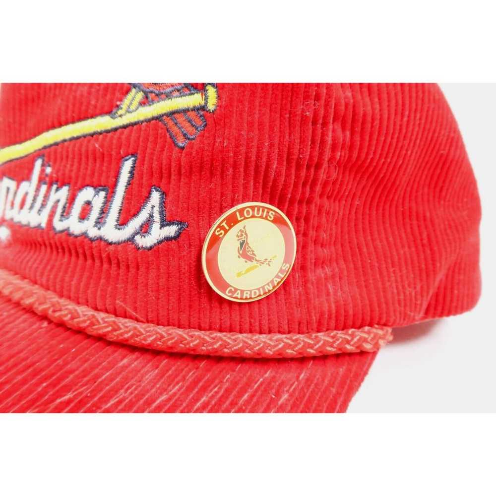 ST Louis CARDINALS Red Corduroy Snapback Hat Vint… - image 5