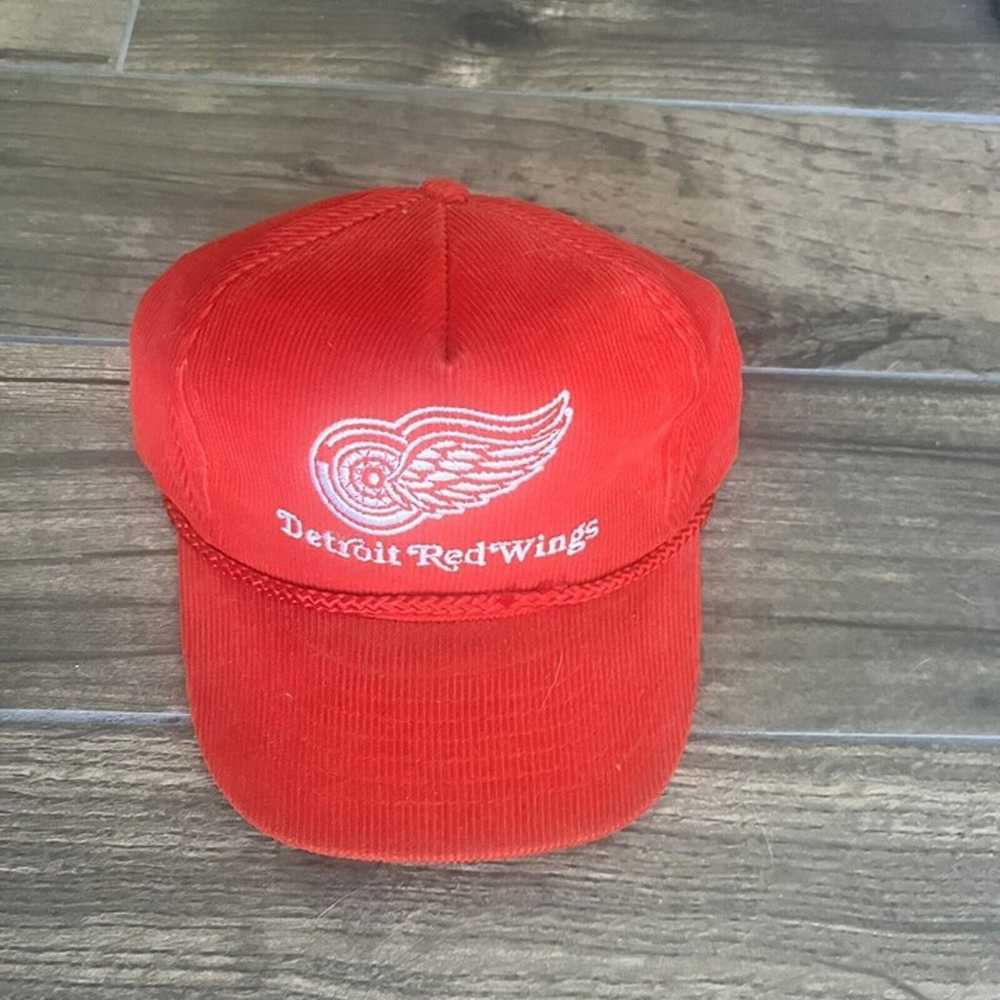 Vintage Corduroy Red Wings Hat - image 1