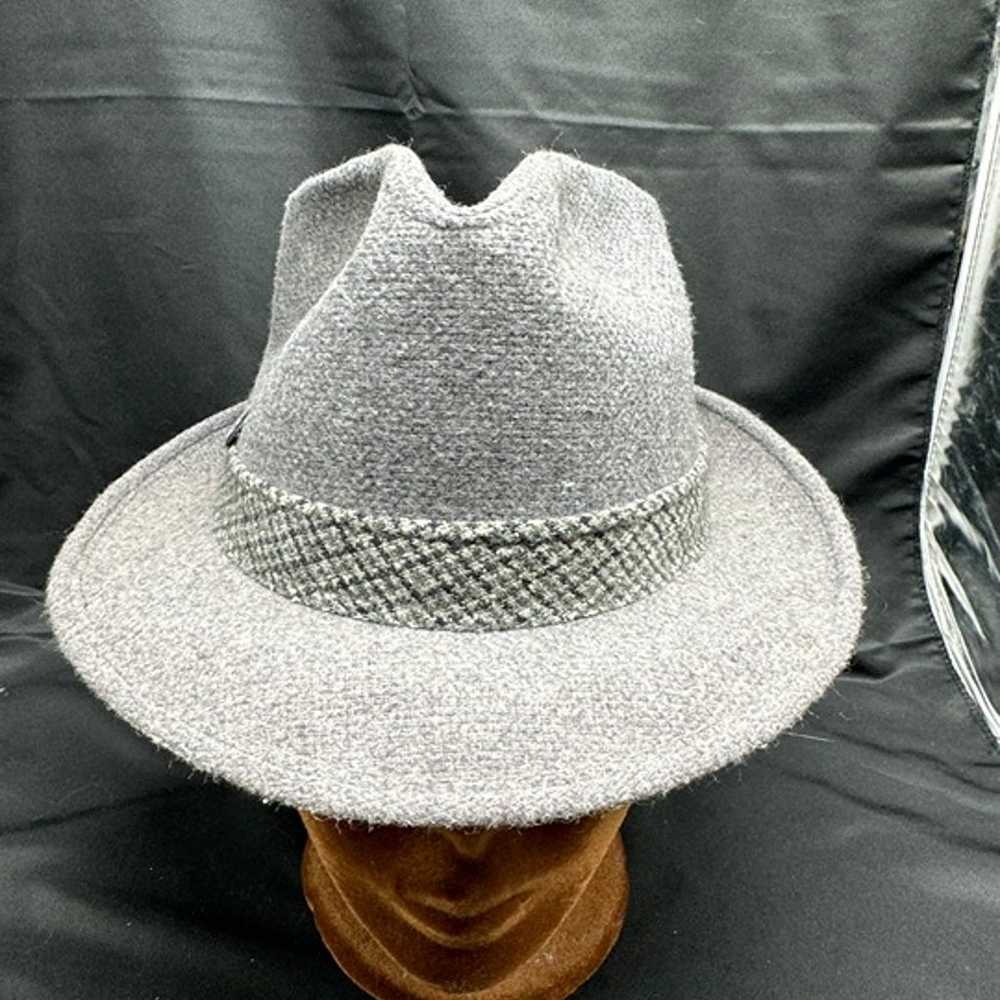 Vintage Grey Tweed Masonic Temple Fedora Hat Size… - image 2