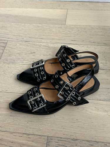 Ganni Ganni Pointed Toe Mary Jane Flats