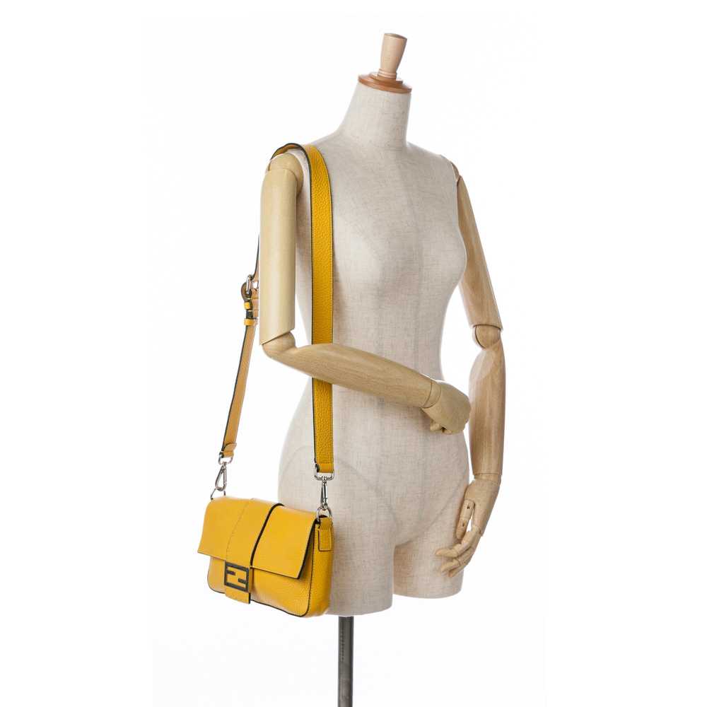 Yellow Fendi Selleria Calfskin Convertible Baguet… - image 10