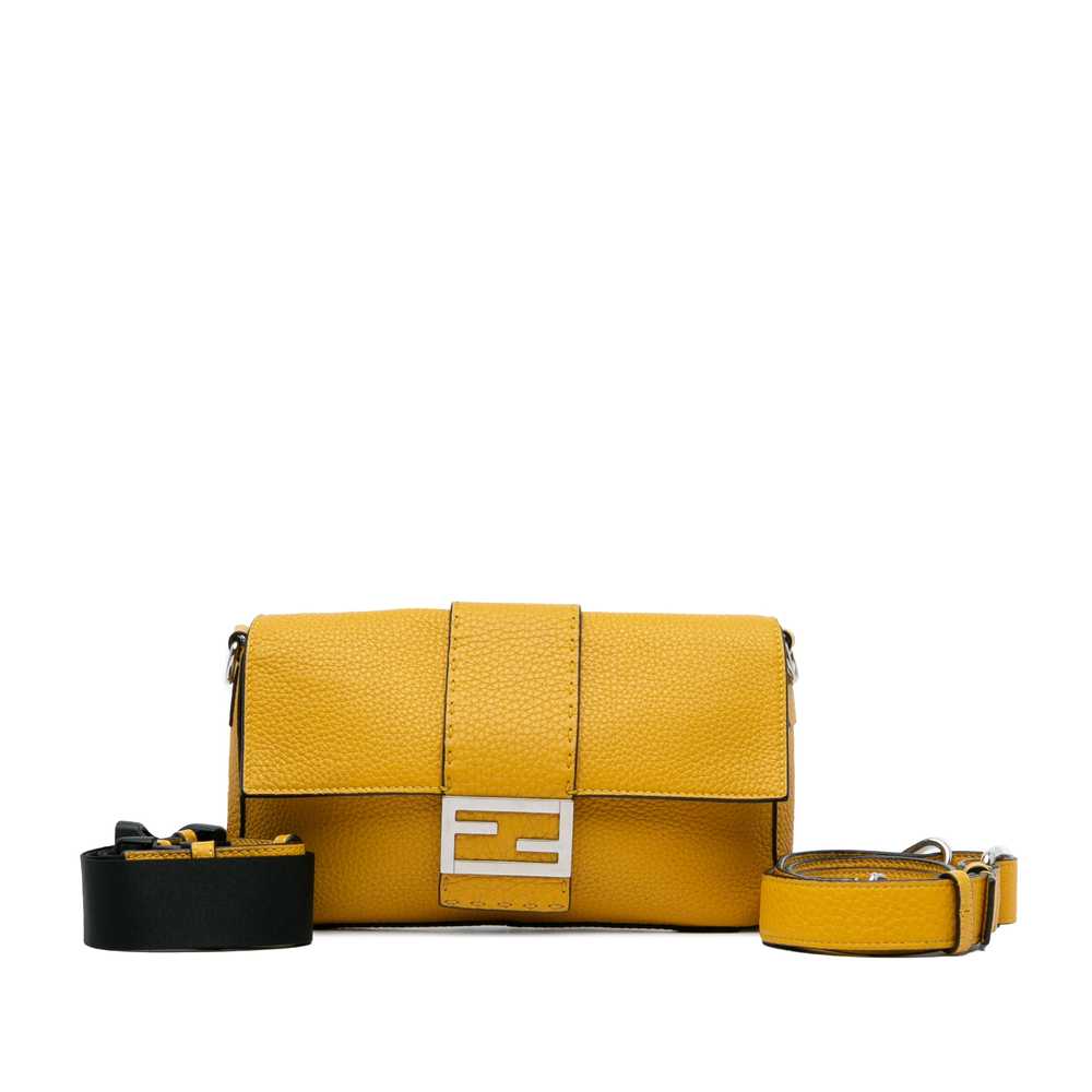 Yellow Fendi Selleria Calfskin Convertible Baguet… - image 11