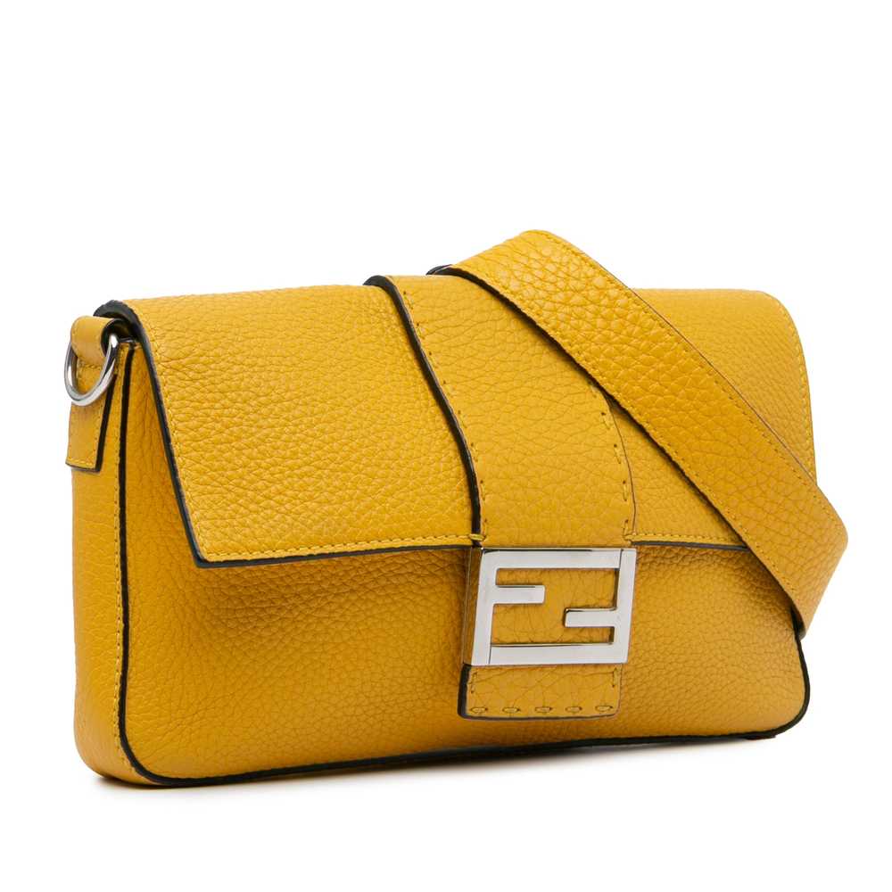 Yellow Fendi Selleria Calfskin Convertible Baguet… - image 2