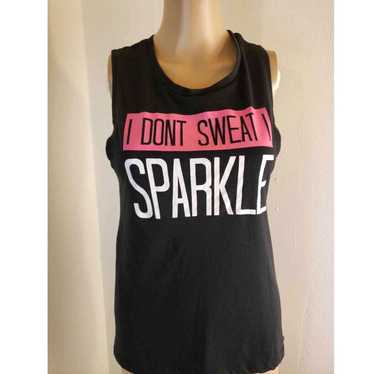 Pinko Chin Up Apparel Tee I Dont Sweat I Sparkle … - image 1