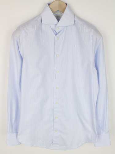 Suitsupply 36/14 Extra Slim Fit Blue Cotton Stripe