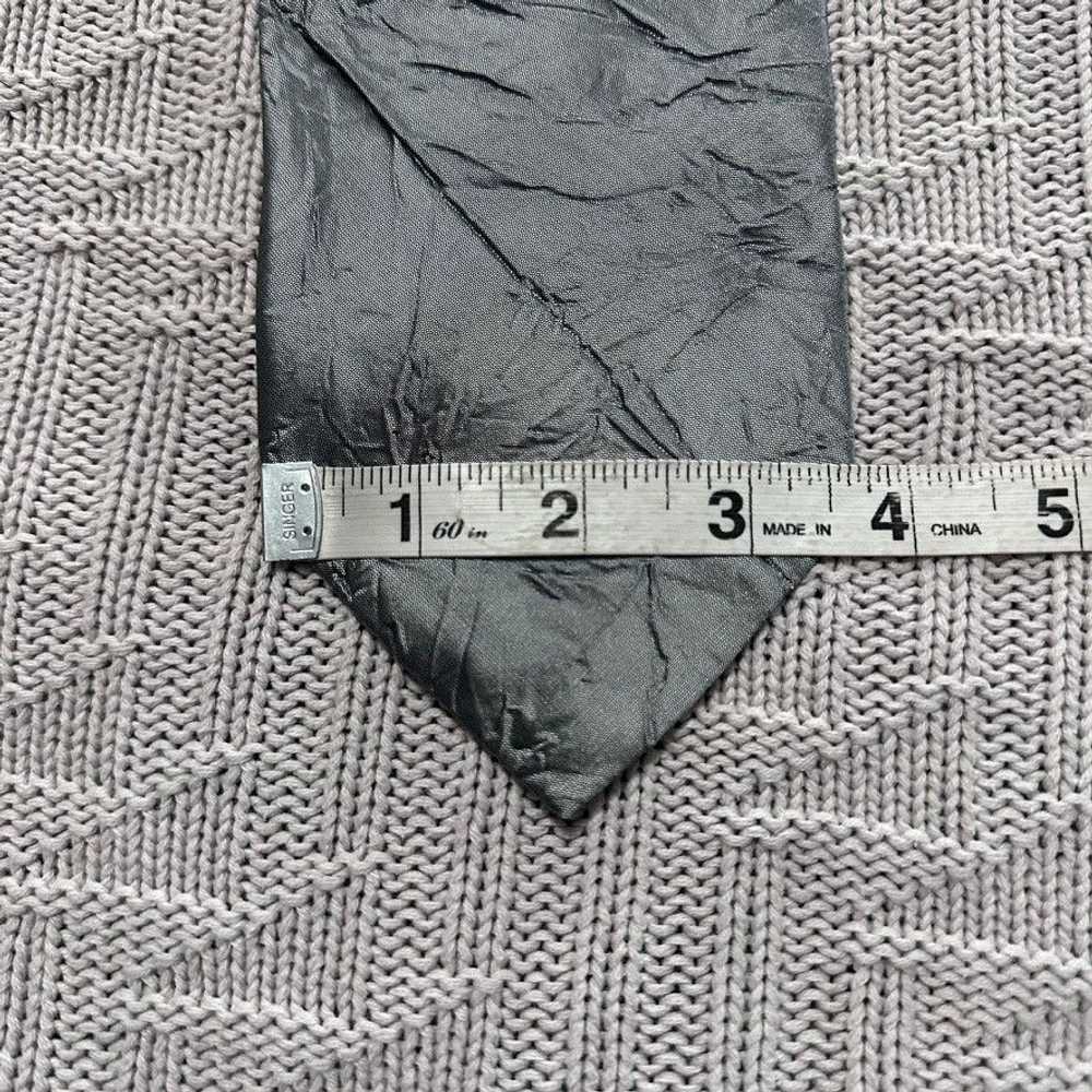 Vintage Enrico Venturi silver gray textured silk … - image 7