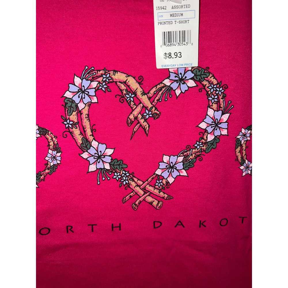 Jerzees 90s ND North Dakota Hearts Heart Pink Gra… - image 3