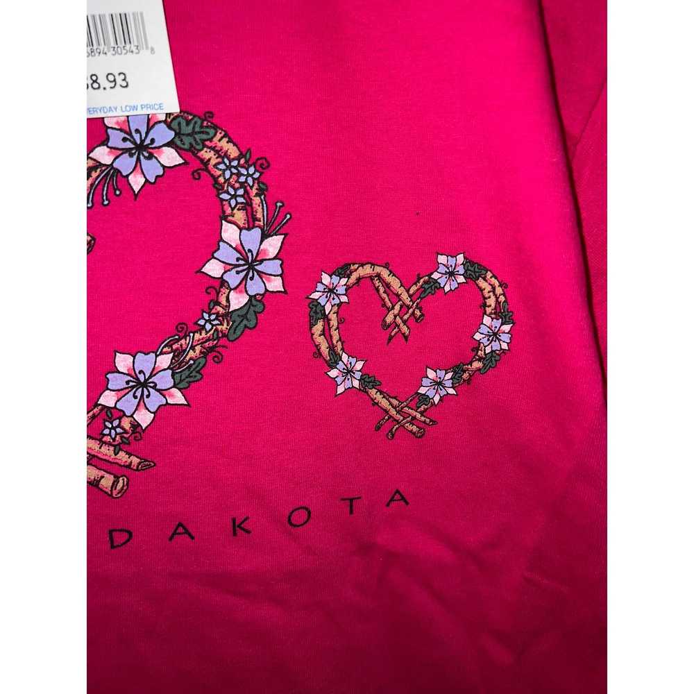 Jerzees 90s ND North Dakota Hearts Heart Pink Gra… - image 4