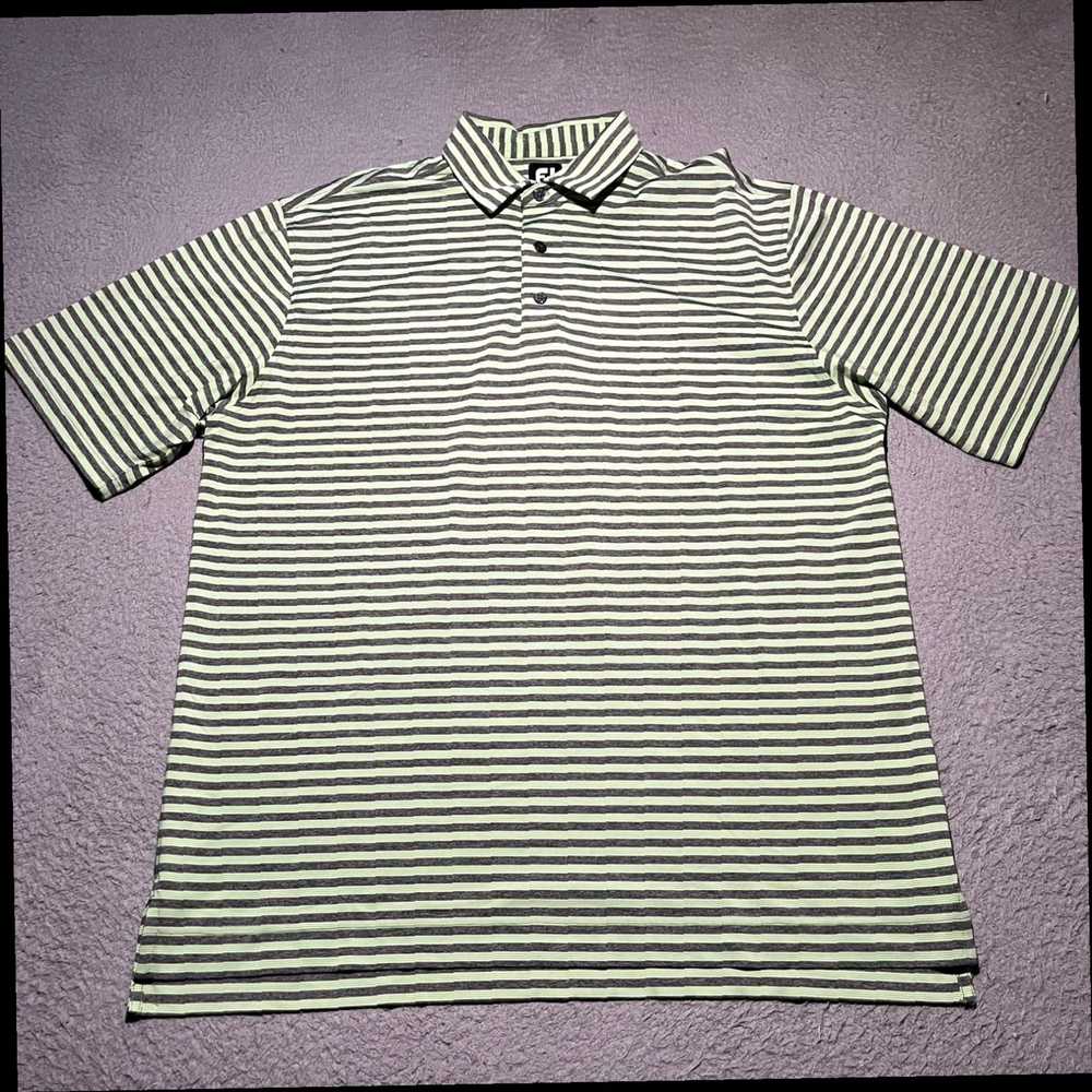 Footjoy Footjoy FJ Polo Shirt Mens XL Green Strip… - image 1