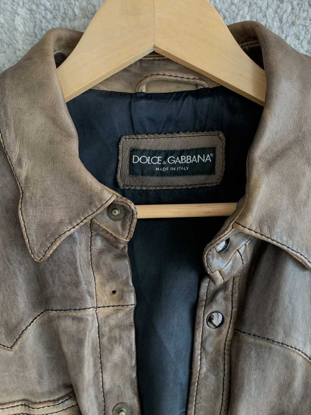 Dolce & Gabbana Dolce and Gabbana leather jacket/… - image 3