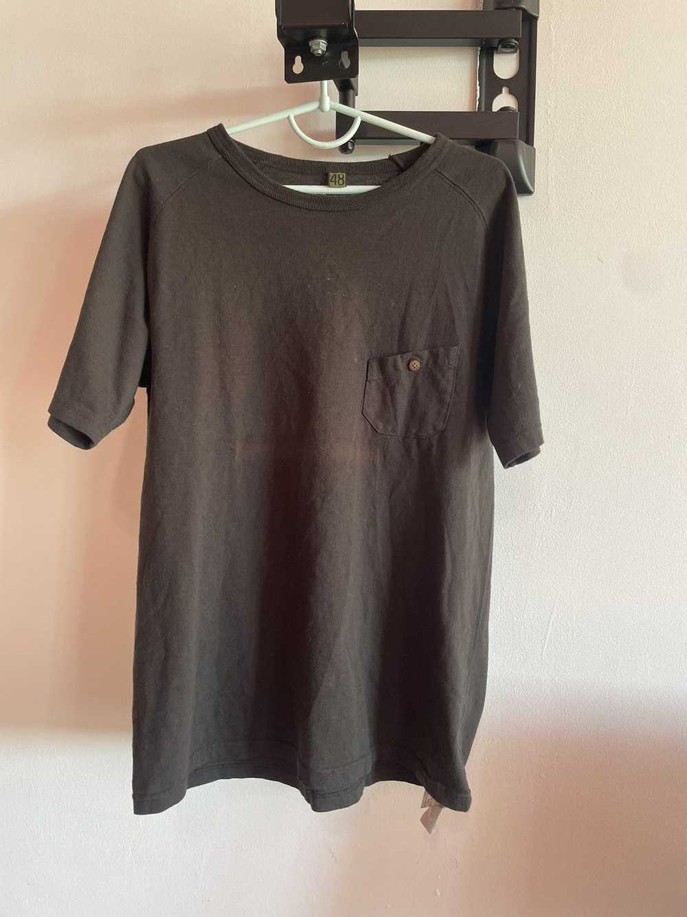 Nigel Cabourn × Streetwear × Vintage Burnt Nigel Cabourn Stock No 55 Plain Single Pocket T Shirt