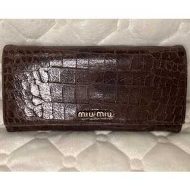 Miu Miu Authentic Wallet In Brown Alligator Embos… - image 1
