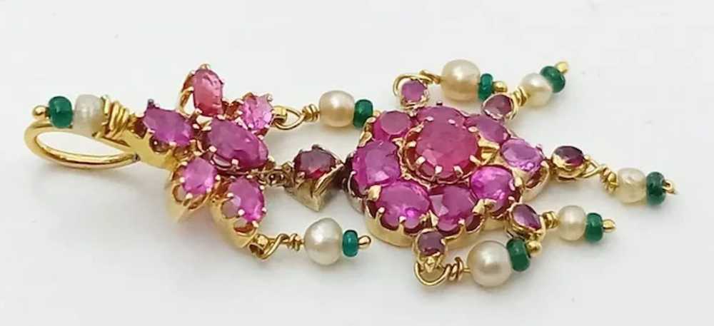 Vintage Indian 22 karat Gold , Ruby ,Emerald and … - image 2