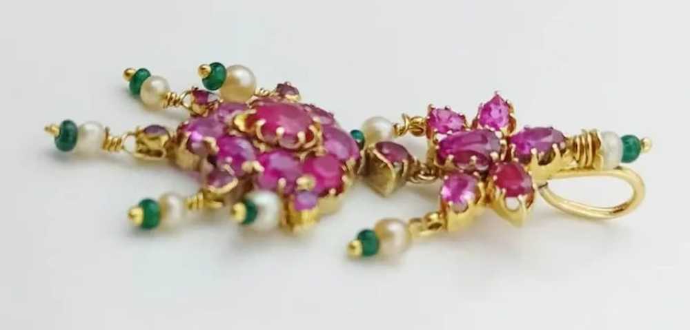 Vintage Indian 22 karat Gold , Ruby ,Emerald and … - image 4