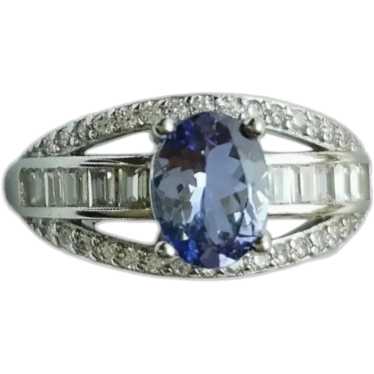 Art Deco Design Tanzanite Ring size 7 - image 1