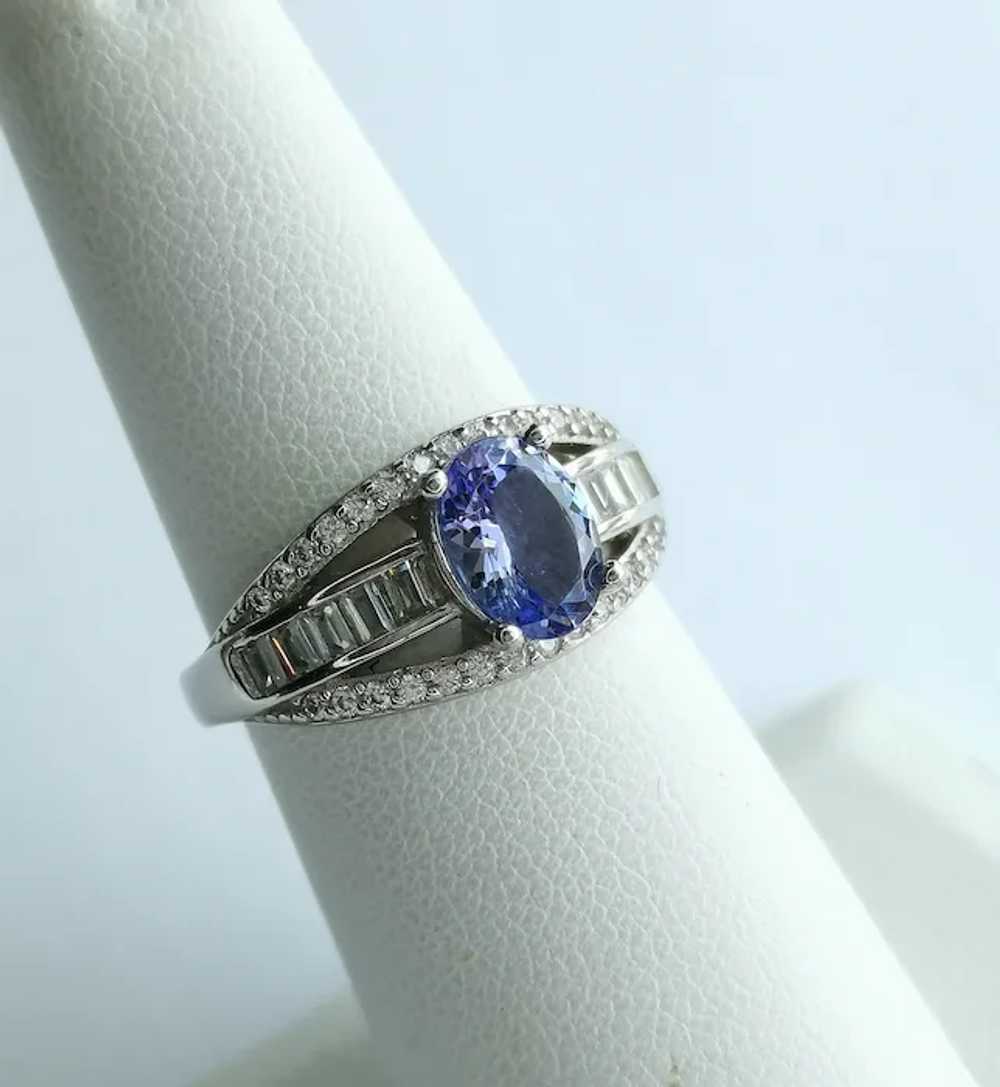 Art Deco Design Tanzanite Ring size 7 - image 2