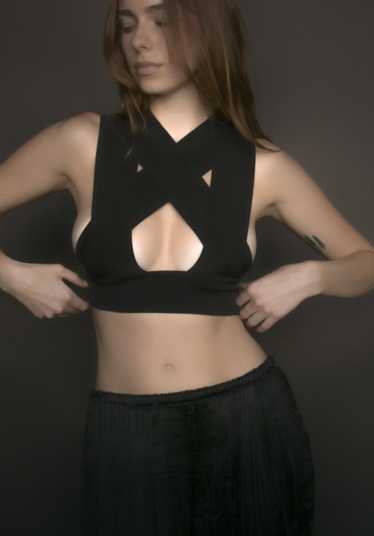 rifat ozbek strappy crop top