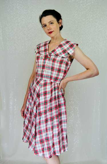 1950s Vintage McKettrick Red & Green Plaid Shirtwa