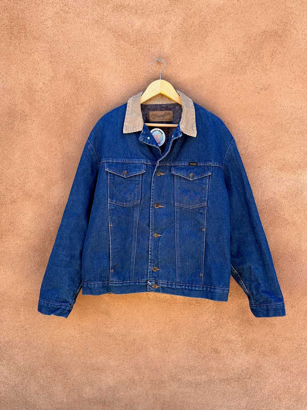 Wrangler Denim Jacket with Corduroy Collar, Blank… - image 1