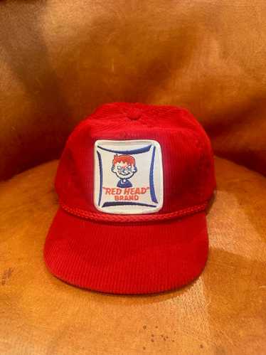 1970's Red Corduroy "Red Head" Brand Cap