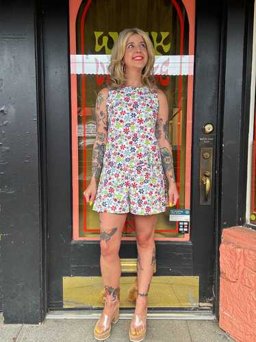 Vintage 60s flower power romper - image 1