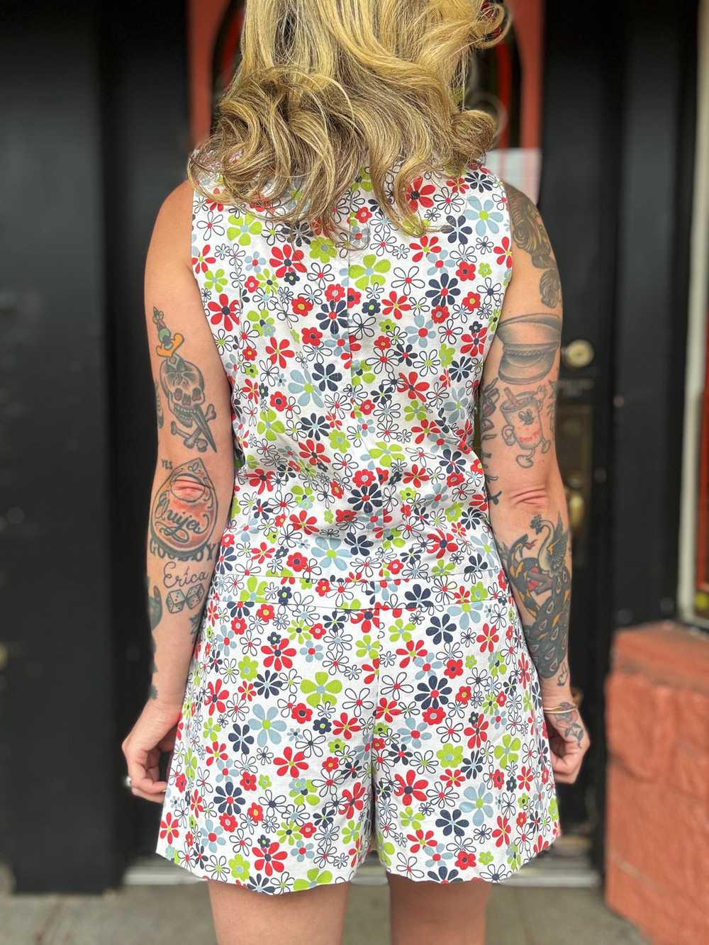 Vintage 60s flower power romper - image 4